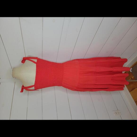 NWT Culture Code red tiered midi dress - Picture 2 of 5